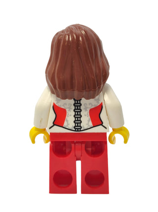 White Lace Blouse with Ruby Necklace and Red Side Panels, hol022 Minifigure LEGO®