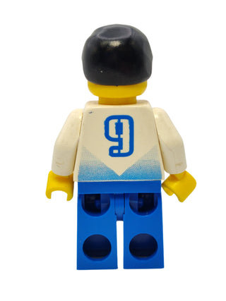 Soccer Player White & Blue Team with shirt #9, soc083 Minifigure LEGO®