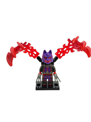 Wolf Mask Warrior - Dark Purple and Red Mask with Energy Claws, njo899 Minifigure LEGO®