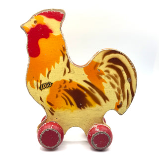 LEGO® Wooden Rooster Chicken Pull Toy, No. 210/2