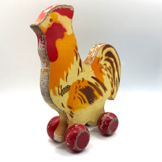LEGO® Wooden Rooster Chicken Pull Toy, No. 210/2