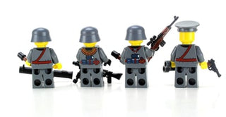 German WW2 Soldiers Complete Squad Minifigures Building Kit Battle Brick   