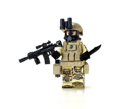 Marine Corps Desert MARPAT Chemical Warfare Custom Minifigure