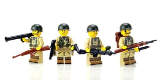 U.S. WWII Army Soldiers Complete Squad Minifigures Building Kit Battle Brick   
