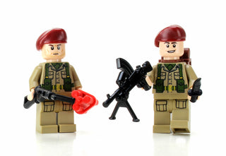 WWII British Sas Soldier Custom Minifigure Pair, BB6 Custom minifigure Battle Brick   