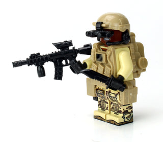 African American Special Forces Soldier Custom Minifigure, BB21 Custom minifigure Battle Brick   