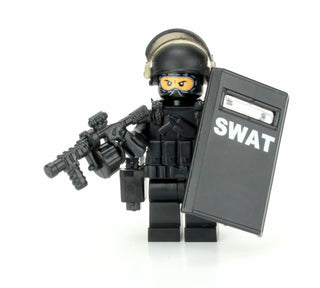 SWAT Police Riot Control Custom Minifigure, BB51 Custom minifigure Battle Brick