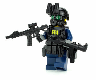 FBI SWAT Response Officer Custom Minifigure, BB67 Custom minifigure Battle Brick   