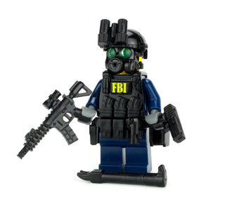 FBI SWAT Response Officer Custom Minifigure, BB67 Custom minifigure Battle Brick   