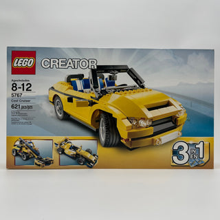 LEGO Creator Cool Cruiser set 5767 box showing yellow convertible car with blue seats and alternative build configurations.