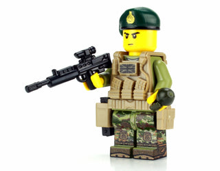 British Royal Marines Commando Custom Minifigure, BB70 Custom minifigure Battle Brick   