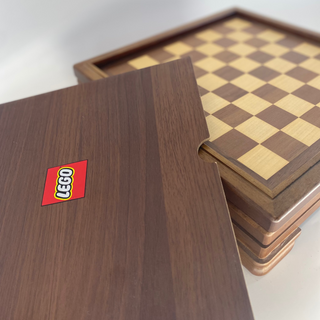 Lego 7 in 1 Wooden Board Game 2012 Employee Gift Chess Checkers