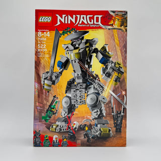 LEGO NINJAGO Oni Titan set 70658 box showing large gray and yellow mech robot with sword and minifigures.