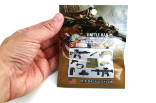 Tan Army Tactical Gear Pack Custom Minifigure Toy Accessories Custom Weapon Battle Brick