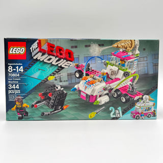 LEGO The LEGO Movie set 70804 Ice Cream Machine box featuring buildable pink and white ice cream truck with minifigures.