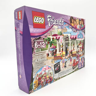 LEGO Friends Heartlake Cupcake Café set box 41119 with 439 pieces, ages 6-12.