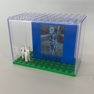 Personalized LEGO® Photo Block in Display Case with Custom Minifigure