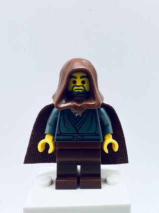 Jedi Bob - Dark Bluish Gray Tunic, Reddish Brown Hood and Cape, sw1379 Minifigure LEGO®   