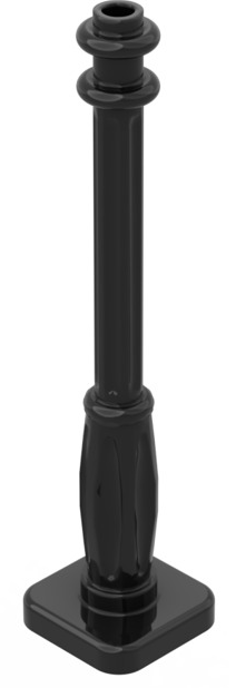 Support 2x2x7 Lamp Post with 6 Base Flutes, Part# 2039 Part LEGO® Black  