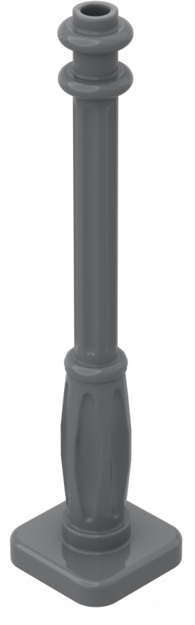 Support 2x2x7 Lamp Post with 6 Base Flutes, Part# 2039 Part LEGO® Dark Bluish Gray  