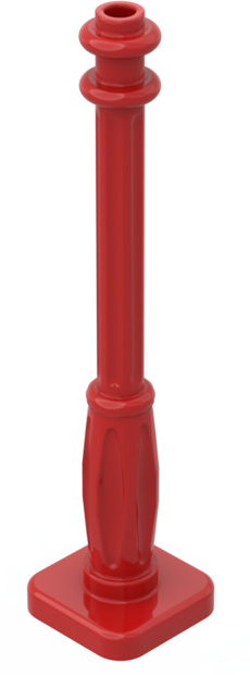 Support 2x2x7 Lamp Post with 6 Base Flutes, Part# 2039 Part LEGO® Red  
