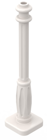 Support 2x2x7 Lamp Post with 6 Base Flutes, Part# 2039 Part LEGO® White  