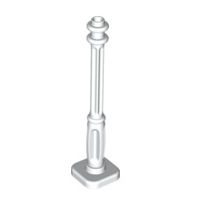 Support 2x2x7 Lamp Post with 4 Base Flutes, Part# 11062 Part LEGO® White  