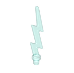 Wave Angular with Bar End (Lightning Bolt), Part# 27256  LEGO® Trans-Light Blue  