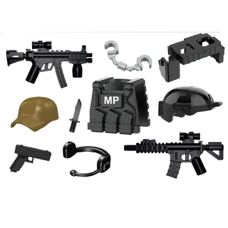 Military Police MP Gear Pack Custom Minifigure Toy Accessories Custom Weapon Battle Brick