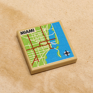 B3 Customs® Miami, FL USA Map (2x2 Tile) Custom Parts B3 Customs