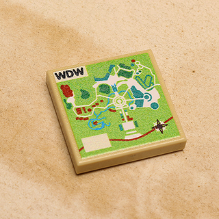 Custom WDW Map (2x2 Tile) made using LEGO part Custom Parts B3 Customs
