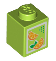 Orange Juice Carton, Brick Decorated 1x1, Part# 3005pb017 Part LEGO®   