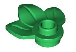 Plant Plate w/ 3 Leaves, Part# 32607 Part LEGO® Green  