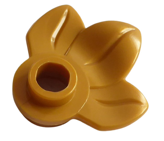 Plant Plate w/ 3 Leaves, Part# 32607 Part LEGO® Pearl Gold  