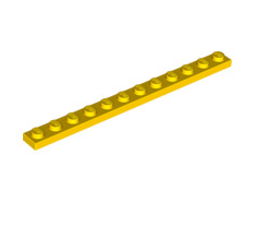 Plate 1x12, Part# 60479 Part LEGO® Yellow  