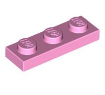 Plate 1x3, Part# 3623 Part LEGO® Bright Pink  