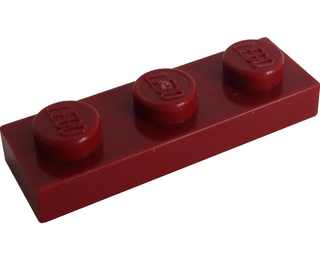 Plate 1x3, Part# 3623 Part LEGO® Dark Red  
