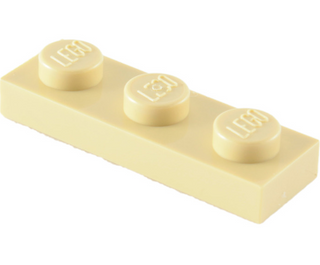 Plate 1x3, Part# 3623 Part LEGO® Tan  