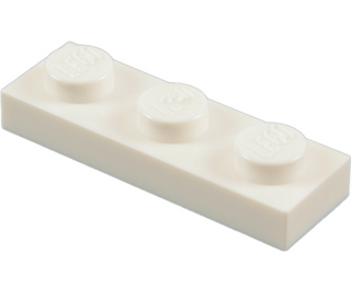 Plate 1x3, Part# 3623 Part LEGO® White  