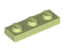 Plate 1x3, Part# 3623 Part LEGO® Yellowish Green  