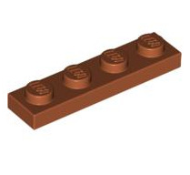 Plate 1x4, Part# 3710 Part LEGO® Dark Orange  