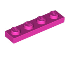 Plate 1x4, Part# 3710 Part LEGO® Dark Pink  