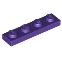 Plate 1x4, Part# 3710 Part LEGO® Dark Purple  