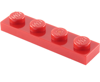 Plate 1x4, Part# 3710 Part LEGO® Red  