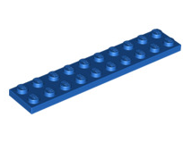 Plate 2x10, Part# 3832 Part LEGO® Blue  
