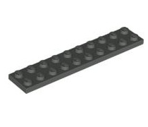 Plate 2x10, Part# 3832 Part LEGO® Dark Gray  
