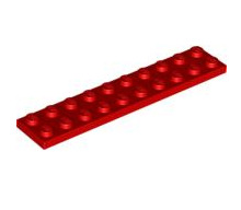 Plate 2x10, Part# 3832 Part LEGO® Red  