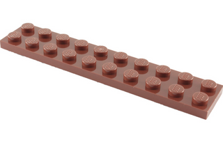 Plate 2x10, Part# 3832 Part LEGO® Reddish Brown  