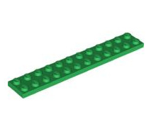Plate 2x12, Part# 2445 Part LEGO® Green  