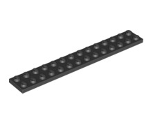 Plate 2x14, Part# 91988 Part LEGO® Black  